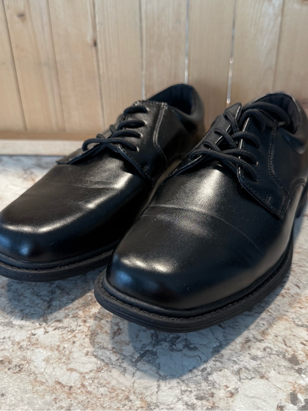 Stacy Adams Black Leather Derby Oxfords